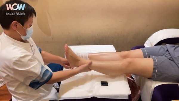 ASMR | 중국 현지에서 칼로 발톱 깎기, 패디큐어 | 발 각질제거, 목, 등, 발 마사지