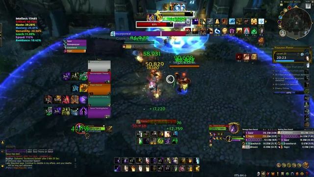 WOW DRAGONFLIGHT - DISCIPLINE PRIEST - Waycrest Manor MYTHIC+ 25 - SEASON 3 - WEEK 6 Tyrannical