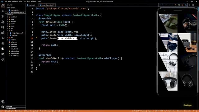 Creating a custom clipper in Flutter App | DevKage смотреть онлайн
