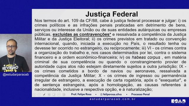 AULÃO DE DIREITO PROCESSUAL PENAL: Competência смотреть онлайн