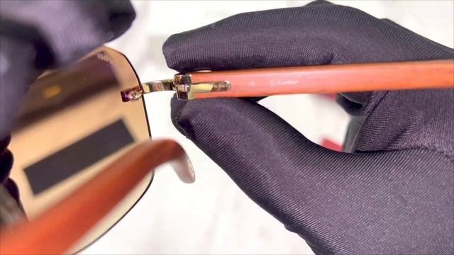 Cartier Brown Wood Rimless Sunglasses - Iconic C Décor - Model CT0041RS (001) смотреть онлайн