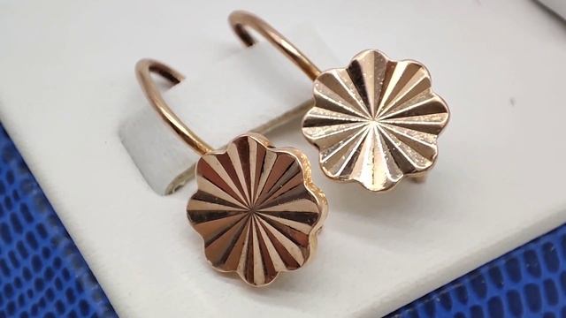 серьги золотые винтажные СССР 583 Русские Самоцветы смотреть онлайн