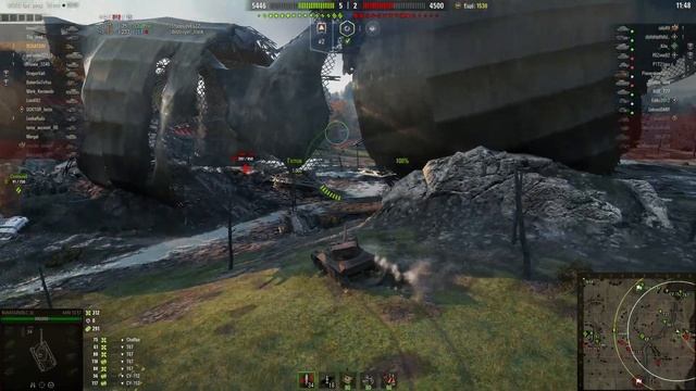 World of Tanks АМХ 1357 на карте Редшир, Воин, 7 фрагов смотреть онлайн