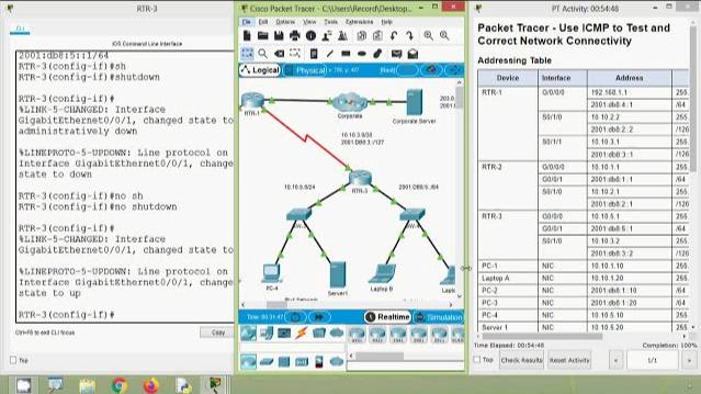 13.3.1 Packet Tracer - Use ICMP to Test and Correct Network Connectivity смотреть онлайн