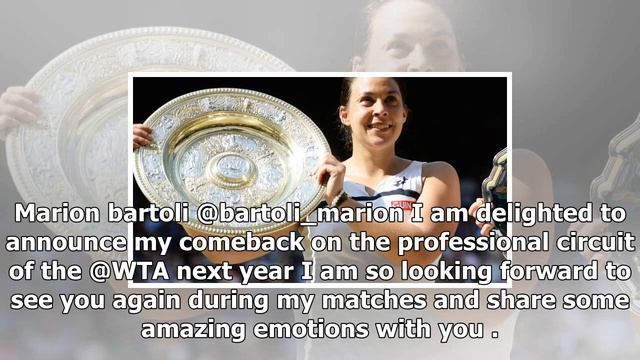 Former wimbledon champion marion bartoli to return to wta tour in 2018 2017 смотреть онлайн