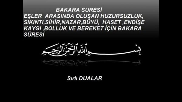 BAKARA SURESİ EVDEKİ HUZURSUZLUK, SIKINTI,SİHİR,BÜYÜ,NAZAR,BOLLUK BEREKET VE RIZIK İÇİN DİNLEYİN.