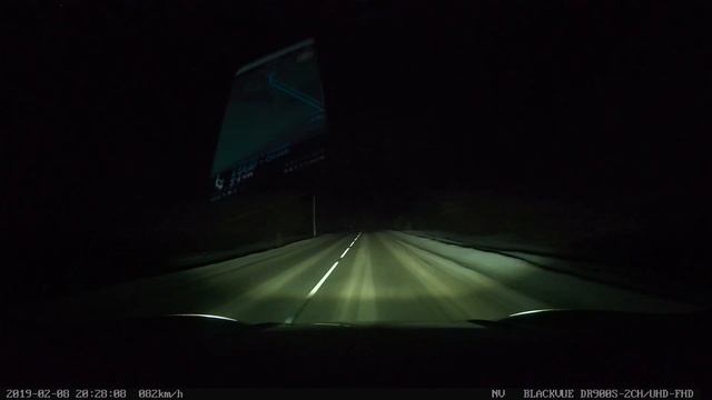 BlackVue DR900s-2CH загородная поездка ночью / country trip at night смотреть онлайн