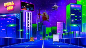 Анимационный фон «Дорожное движение». Cartoon background «Street traffic».