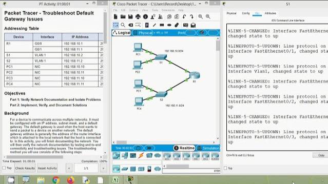 10.3.5 Packet Tracer - Troubleshoot Default Gateway Issues смотреть онлайн