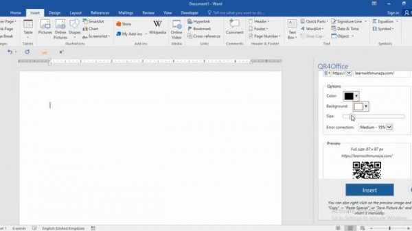 How to create QR code in Microsoft Word || QR code in Word