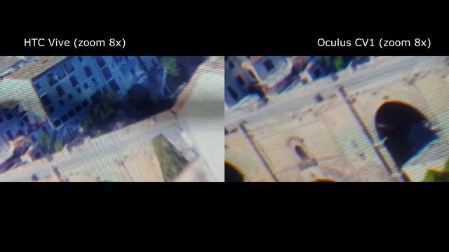 HTC Vive vs Oculus Rift CV1 SDE comparsion (Google VR test) ZOOM 8x смотреть онлайн