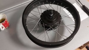 Спицовка мотор-колеса в два креста спицами 12G из нержавейки