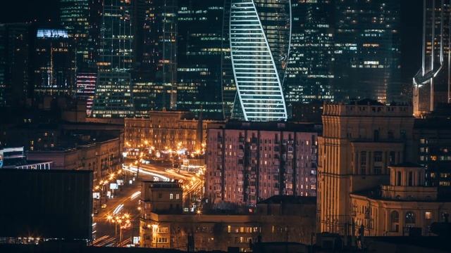 Moscow Historical Center Night Timelapse