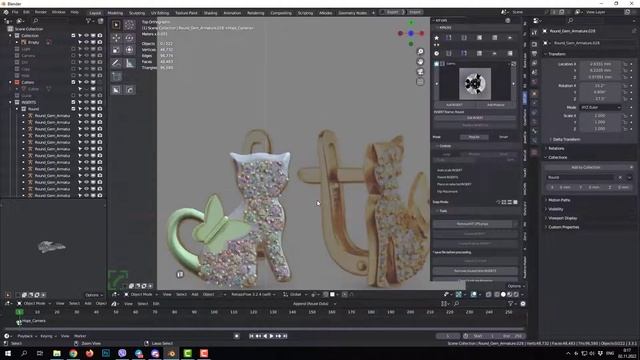 Cat Earrings modeling process смотреть онлайн