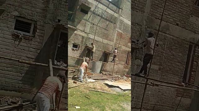 Outside plastering scaffolding technique #civilengineering #construction #technology #civil #tech смотреть онлайн