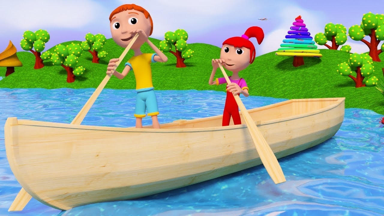 Детская песня👶🏼 Мальчик и девочка плывут на лодке и поют песню ⛵🛶