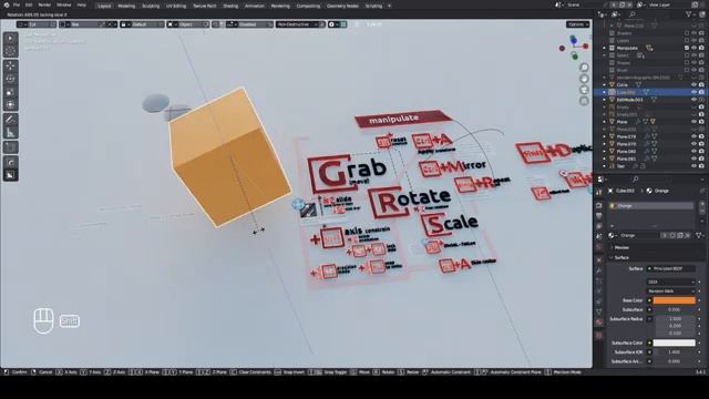 Урок 5. Взаимодействие с объектами в Blender, виды трансформаций, ориентация трансформаций, привязки смотреть онлайн