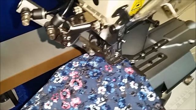 Швейная плоскошовная машина для подгибки низа с ножом для подрезки материала смотреть онлайн