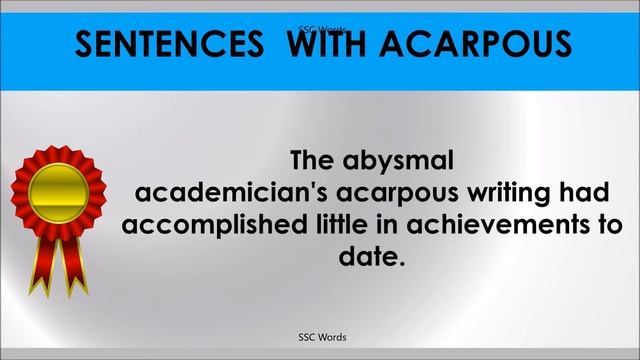 ACARPOUS # Improve English # Meaning and 5 sentences # GRE CAT GMAT word # SSC Words смотреть онлайн