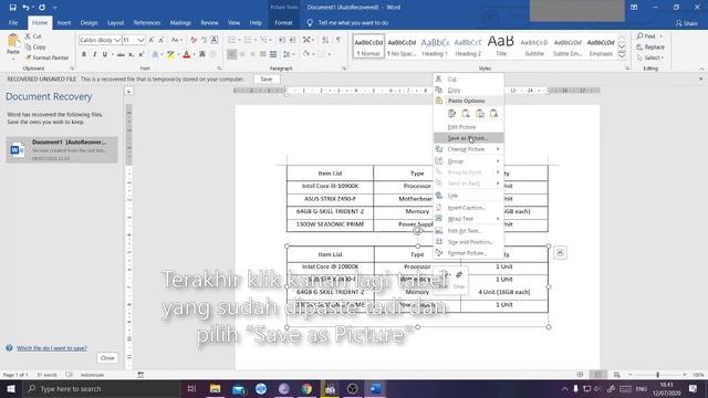 Tutorial cara menyimpan tabel di Microsoft Word menjadi file gambar JPG/PNG смотреть онлайн