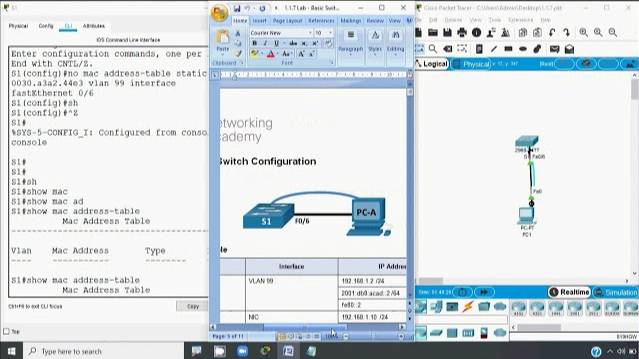 1.1.7 Lab - Basic Switch Configuration смотреть онлайн