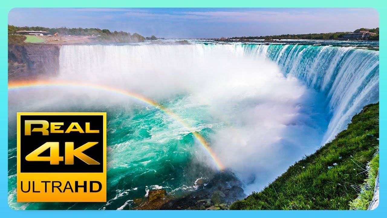 The Amazing Niagara Falls in 4K - Relaxing Piano Music смотреть онлайн