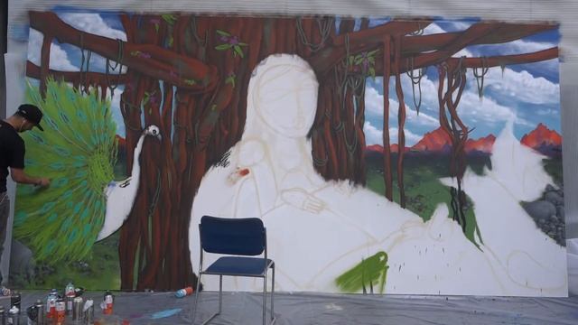 Time Lapse - Multicolour Abstract Peacock Spray Painting by Devis at Stratford смотреть онлайн