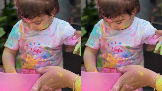 Bipash basu's Daughter Devi Playing First Holi with mom Bipasha & Dad Karan Singh Grover смотреть онлайн