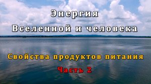 Энергия Вселенной и человека. Свойства продуктов питания. Часть 2