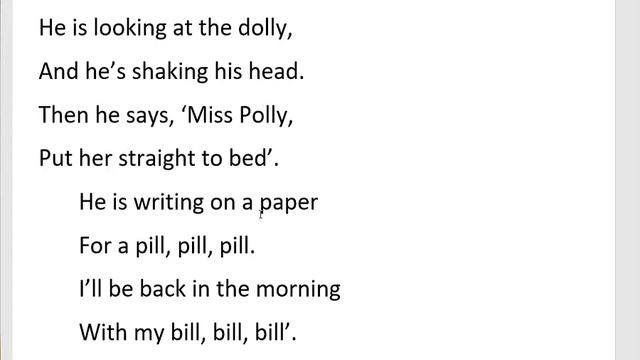 Стихи на английском. Miss Polly Has A Dolly.
