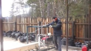 Шинная пилорама Лесопилов ШПХ-13 (двигатель Honda 13 л.с.)