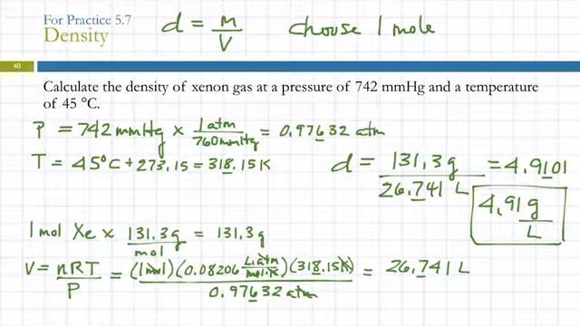 5.5 Applications of the Ideal Gas Law: Molar Volume, Density, & Molar Mass of a Gas смотреть онлайн