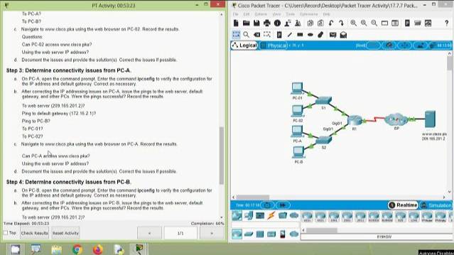 17.7.7 Packet Tracer - Troubleshoot Connectivity Issues смотреть онлайн