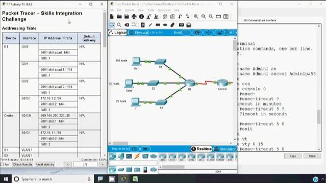 17.8.2 Packet Tracer - Skills Integration Challenge Progress смотреть онлайн