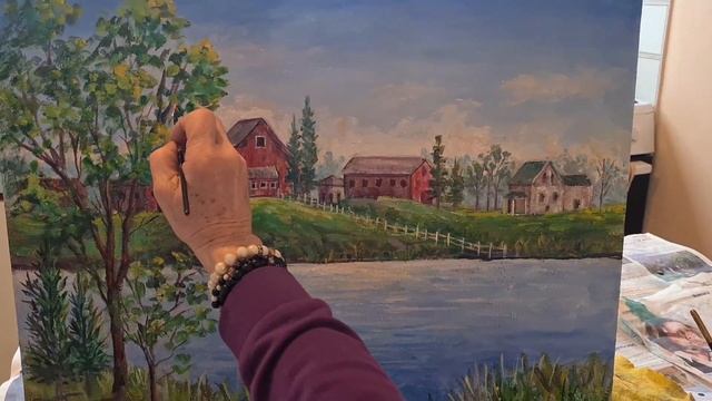 How to Paint a Summer Farm Scene @LouAnnBagnall смотреть онлайн