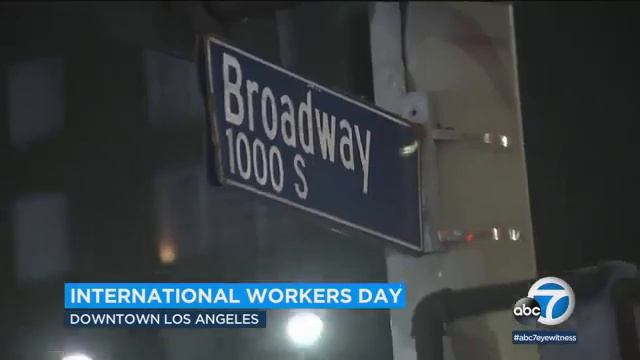 May Day rally underway in downtown LA to fight for worker and immigrant rights смотреть онлайн