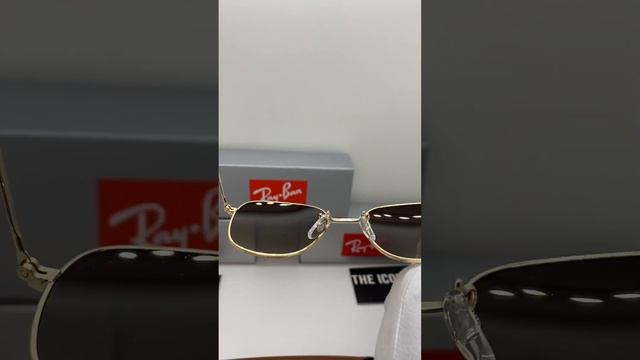 Очки RAY BAN hexagonal 3857 gold/brown смотреть онлайн