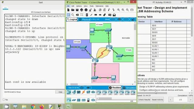 11.10.1 Packet Tracer - Design and Implement a VLSM Addressing Scheme смотреть онлайн
