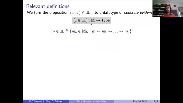 Gabriel Scherer, INRIA, "Normalization by realizability: a dependently typed pearl" смотреть онлайн