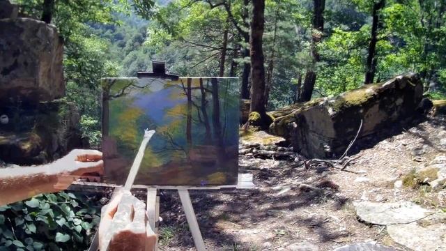 Plein air on the Pshada rocks. Sketch1.Artist Alik Oleynik