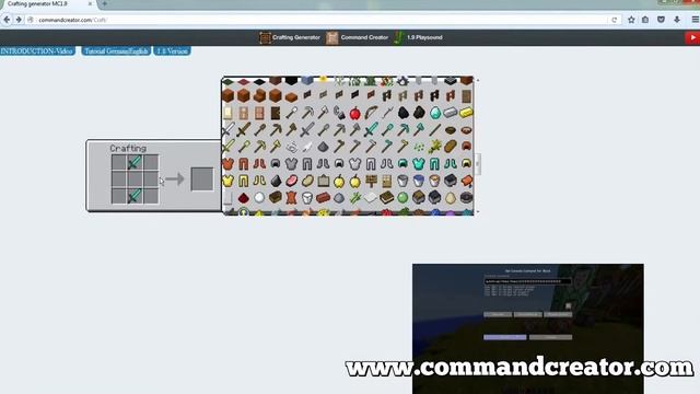 Custom crafting recipes GENERATOR (v2.0) | Minecraft 1.9 One command Block смотреть онлайн