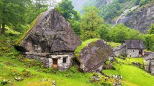 Саббионе, Швейцария 4K - Самые красивые деревни с каменными домами - атмосфера дождя | #шариклайф