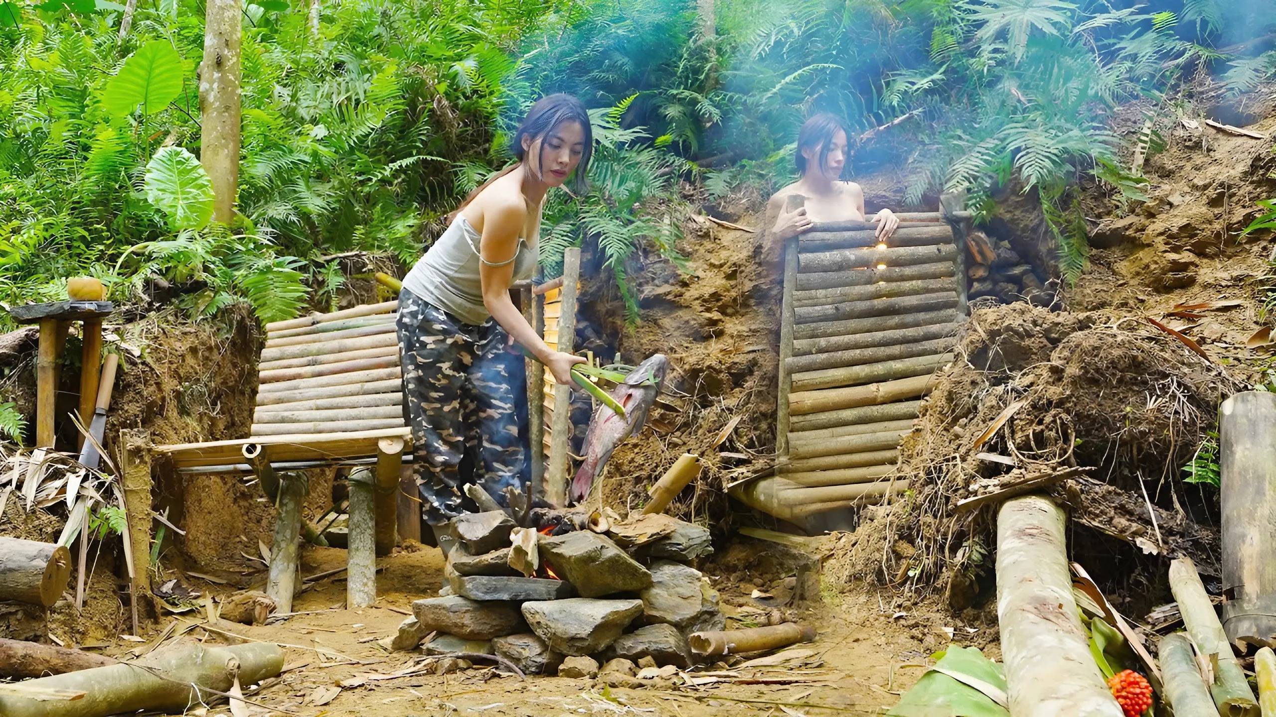 Красивая ДЕВУШКА в ТРОПИЧЕСКОМ ЛЕСУ | ВЫЖИВАНИЕ В ОДИНОЧНОМ КЕМПИНГЕ | Расслабляющий АСМР для СНА смотреть онлайн