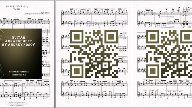Maple Leaf Rag (S.Joplin) Ноты для 2-х гитар смотреть онлайн