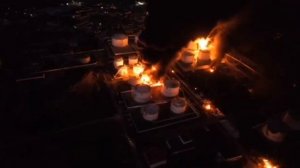 Видео первых часов после удара по нефтяному терминалу в Феодосии