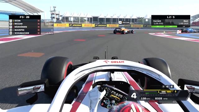 F1 2021 Game - Kimi Räikkönen with Alfa Romeo ORLEN Onboard in France GP ( F1 2021 Mod ) смотреть онлайн