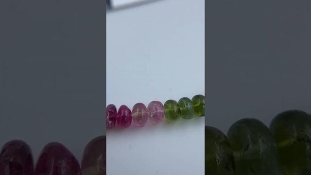 Обзор бусы черный опал,голубой топаз,арбузный турмалин,лунный камень,раухотопаз (62)