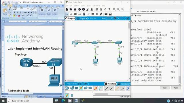 4.5.2 Lab - Implement Inter-VLAN Routing смотреть онлайн