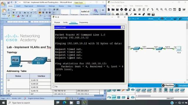 3.6.2 Lab - Implement VLANs and Trunking смотреть онлайн
