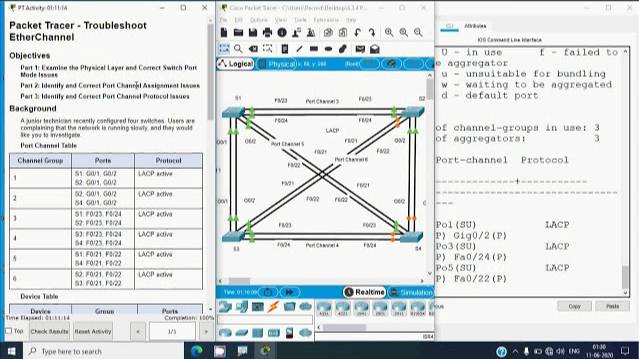 6.3.4 Packet Tracer - Troubleshoot EtherChannel смотреть онлайн